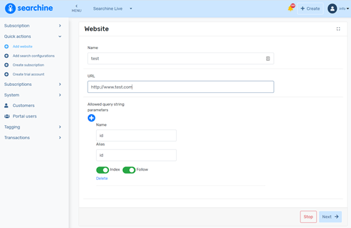 Multiple domains support | Searchine